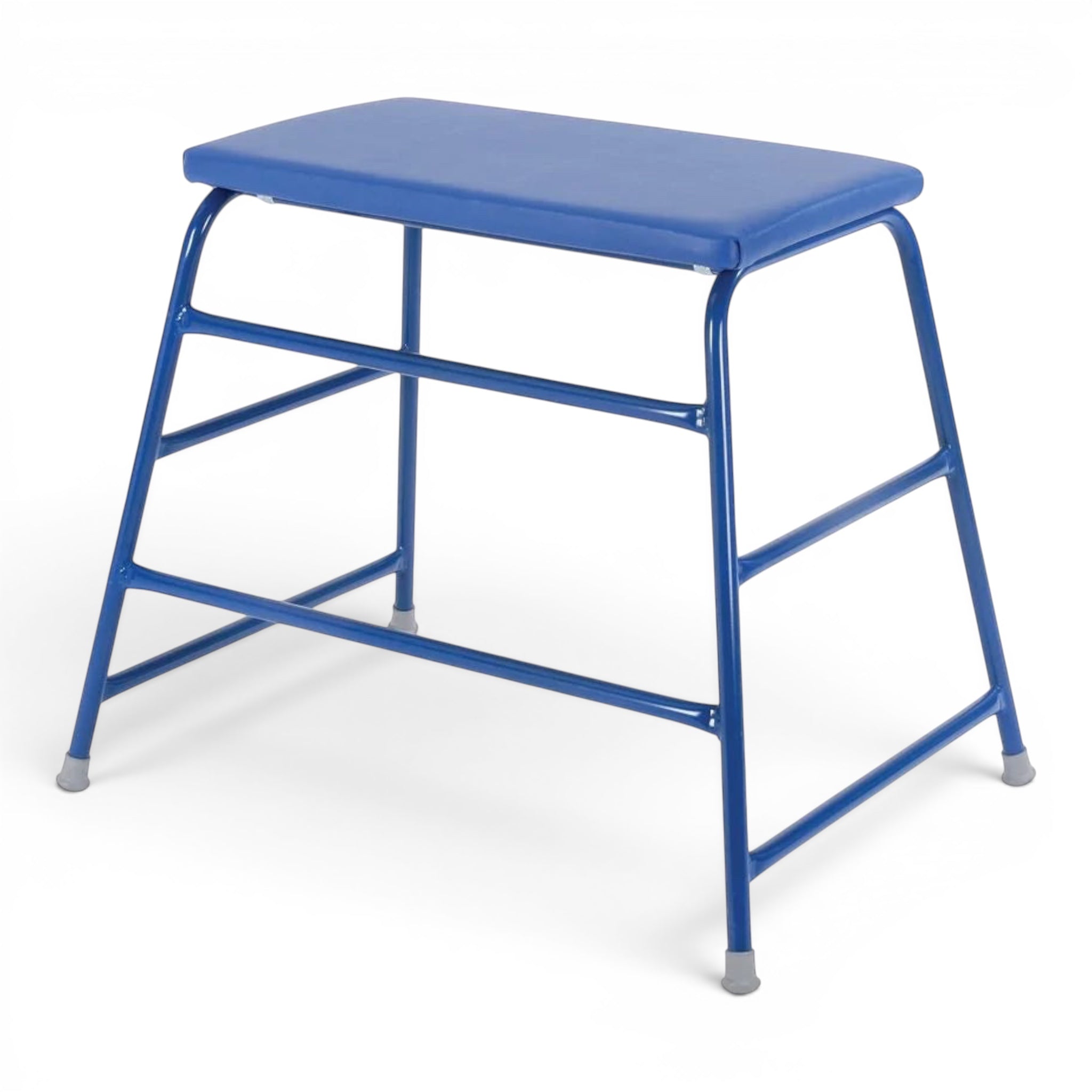 UK Gym Pits blue agility table with a padded top and sturdy steel frame for primary school gymnastics training