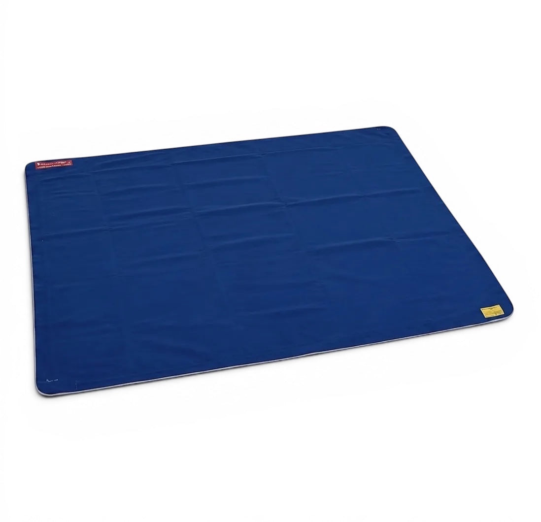 UK Gym Pits blue carpet wall overlay with hook Velcro border for gym training stations and climbing wall drills.