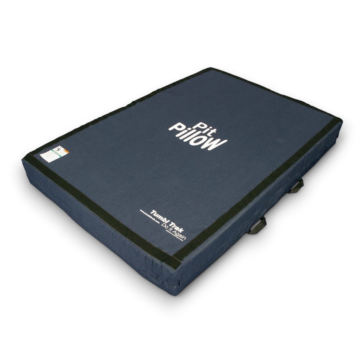 UK Gym Pits blue denim landing mat with handles for gymnastics training and safe landings
