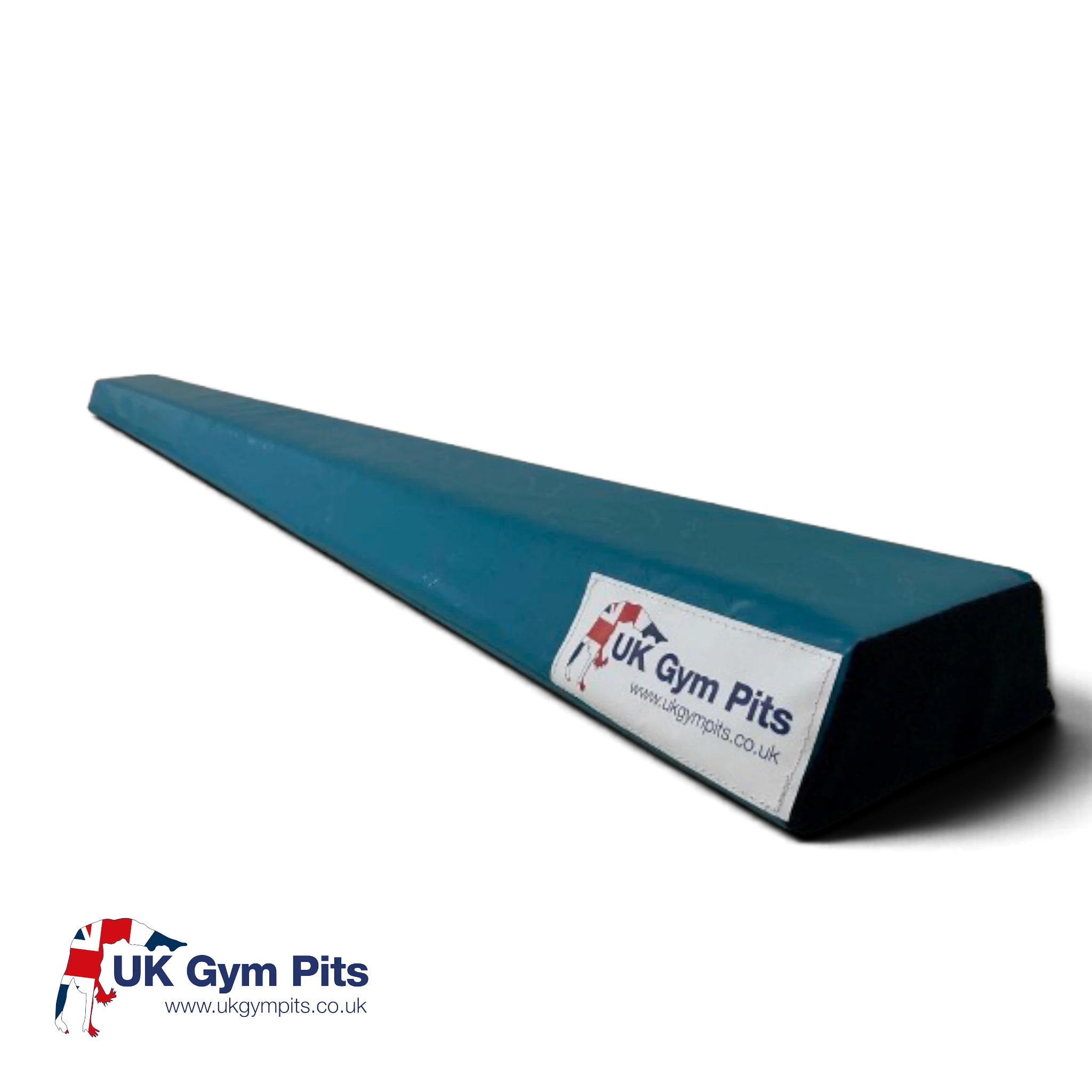UK Gym Pits blue PE foam floor balance beam with anti-slip base and Velcro connectors for gymnastics training