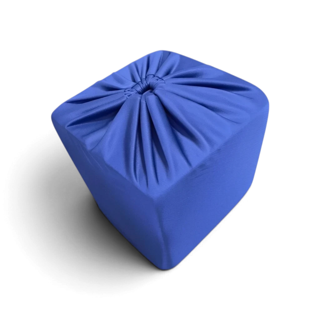 UK Gym Pits blue polyester pit foam block sock with elasticated closure for gym foam pits