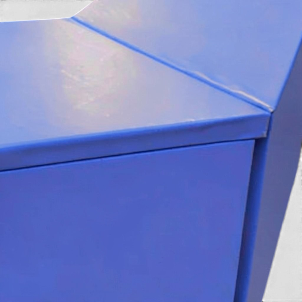 UK Gym Pits blue PVC foam wall and top edge padding for gymnastics landing pits with a smooth durable finish