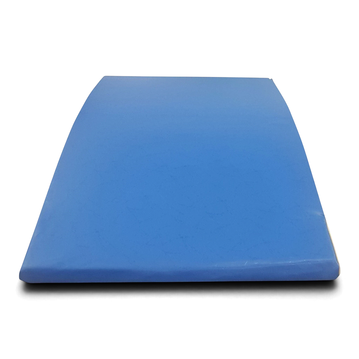 UK Gym Pits blue foam springboard for children's gymnastics with a durable, easy-to-clean PVC cover.