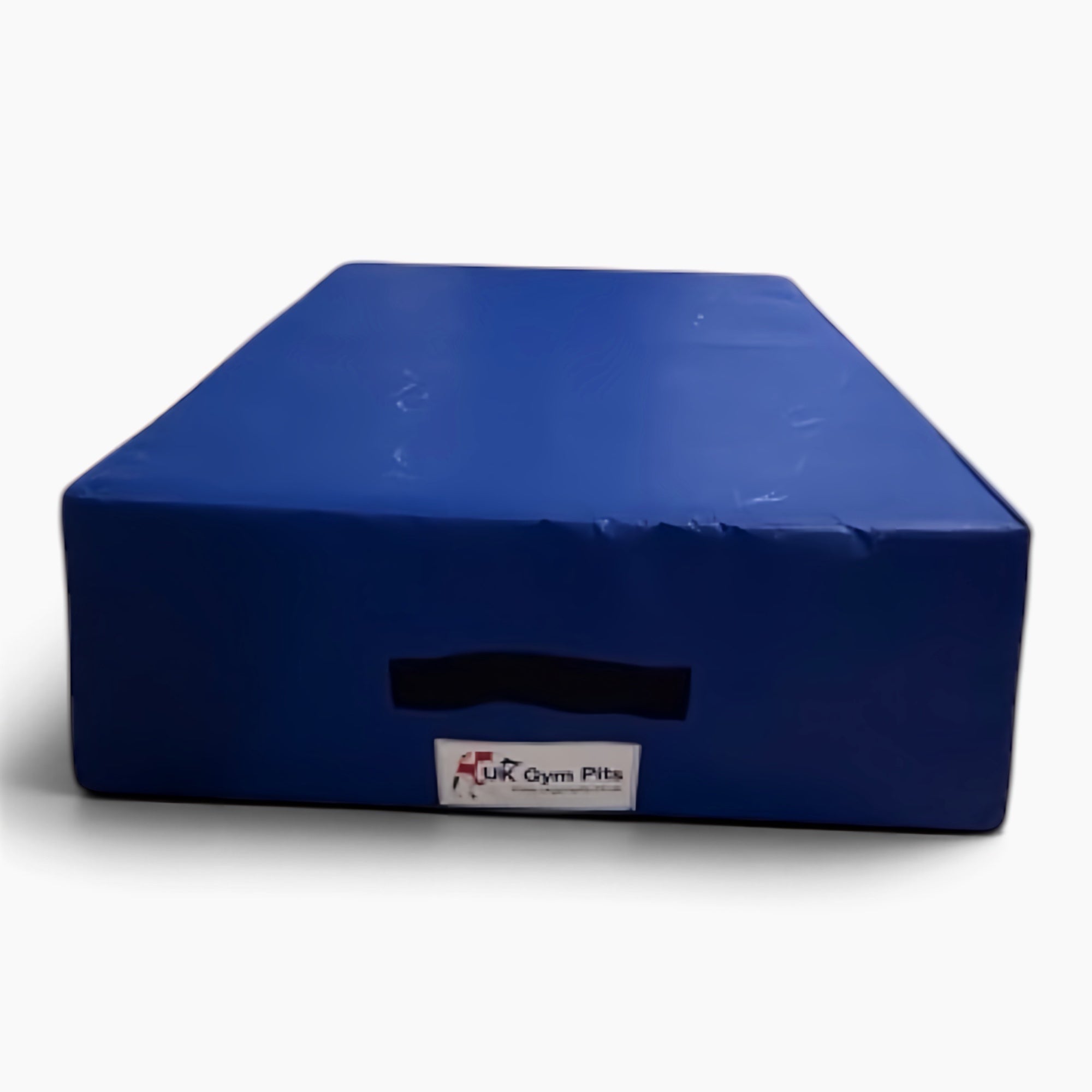 UK Gym Pits blue foam vault box section with carrying handle and anti-slip base for gymnastics training