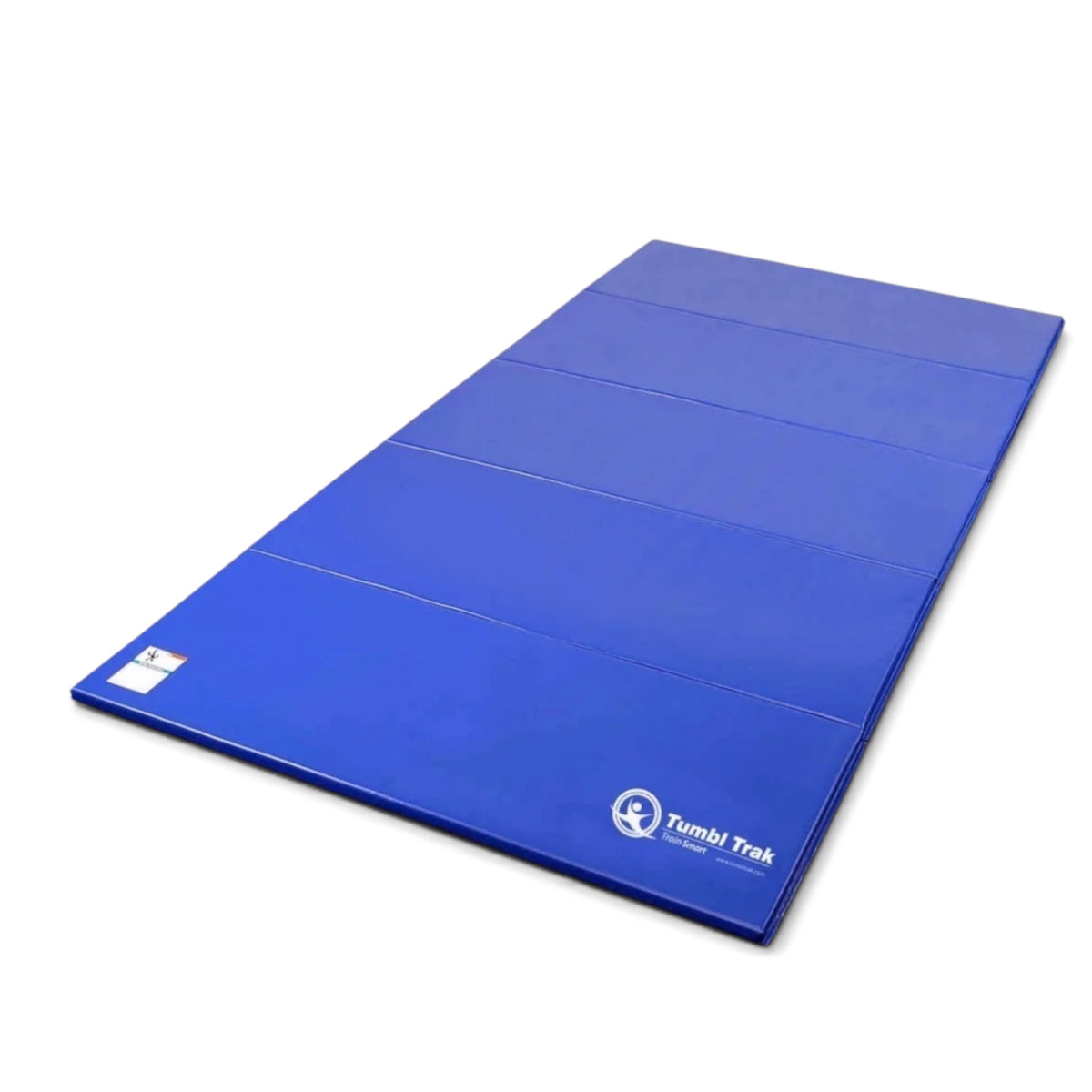 UK Gym Pits blue foldable tumbling mat made of durable vinyl for gymnastics and exercise training