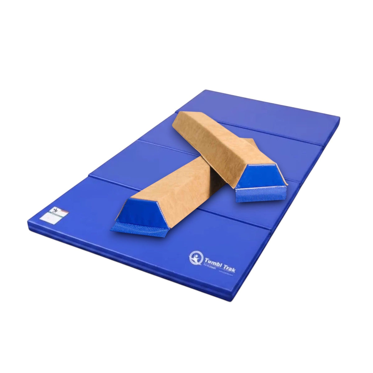 UK Gym Pits blue folding gymnastics tumbling mat made of durable vinyl for home or gym training