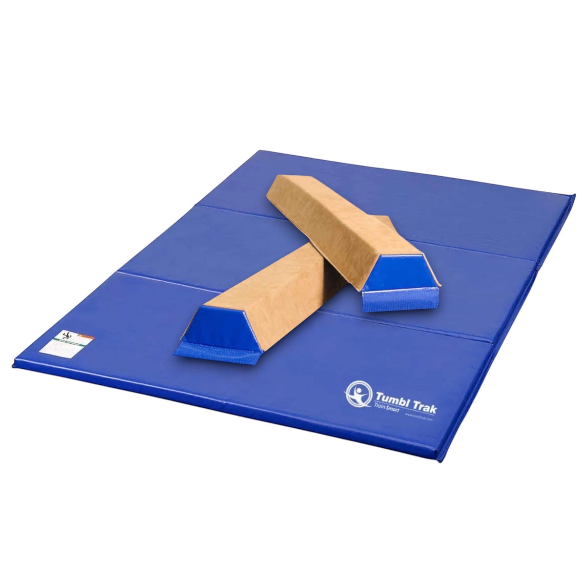 UK Gym Pits blue folding tumbling mat for gymnastics and exercise with durable vinyl surface