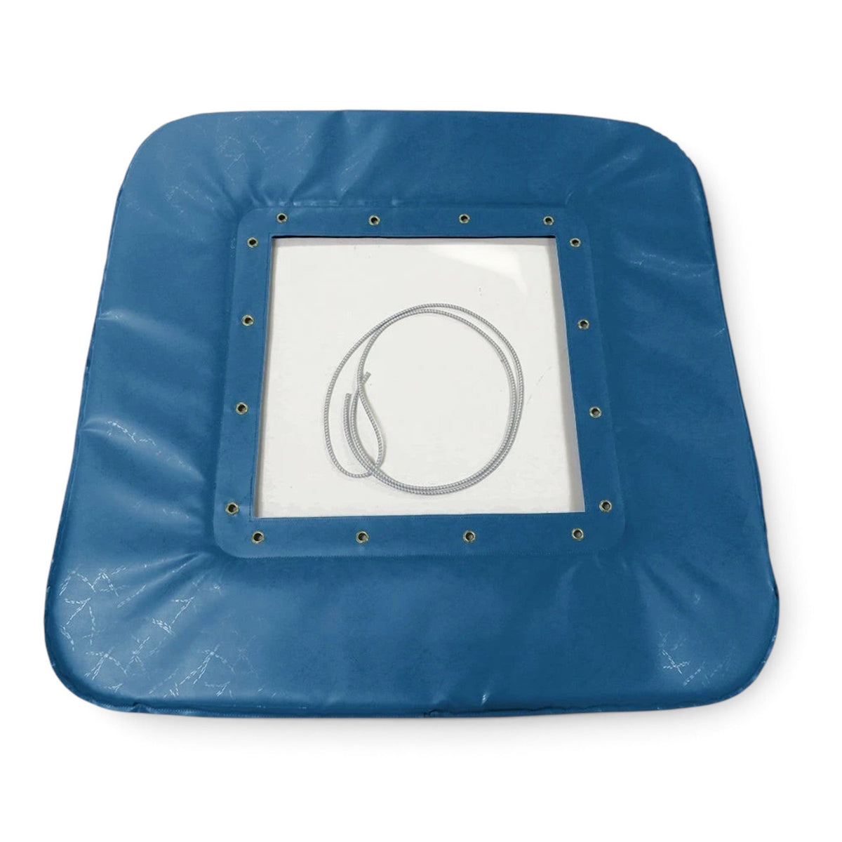 UK Gym Pits blue PVC foam frame pad for mini trampolines with lacing cord and metal eyelets
