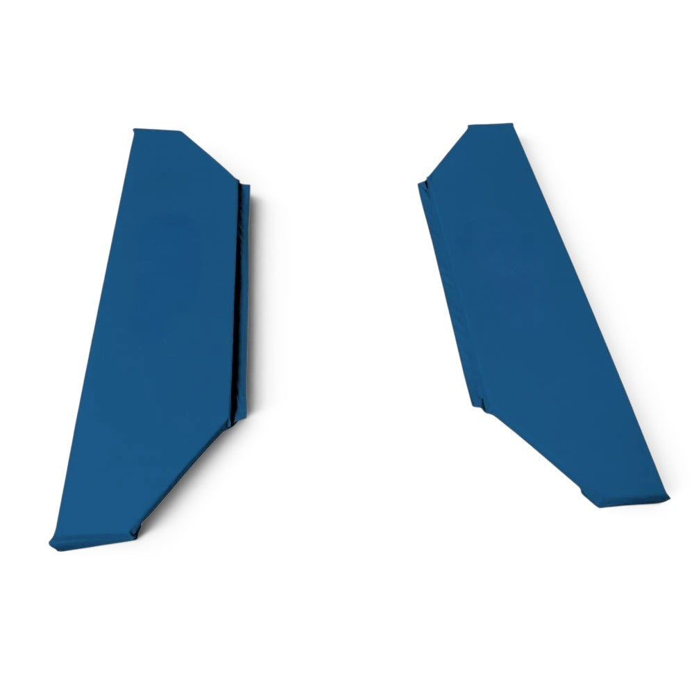 UK Gym Pits blue PVC foam replacement frame pads for mini trampolines, including lacing cord and fixings.