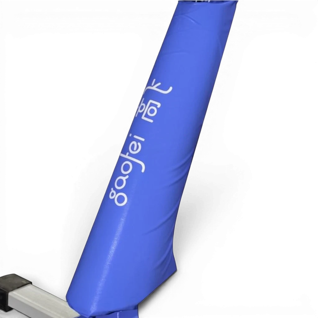 UK Gym Pits blue Gaofei pommel horse leg safety padding with durable PVC vinyl cover and Velcro closure