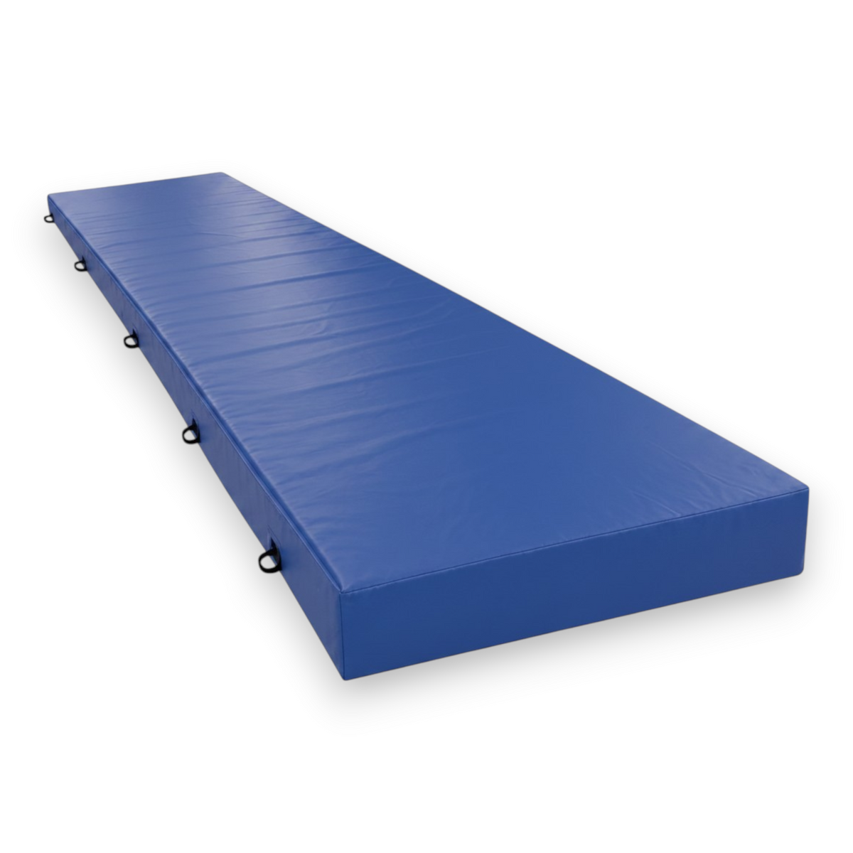 UK Gym Pits blue PVC splat mat for gymnastics and martial arts with heavy-duty transport handles and Velcro connectors