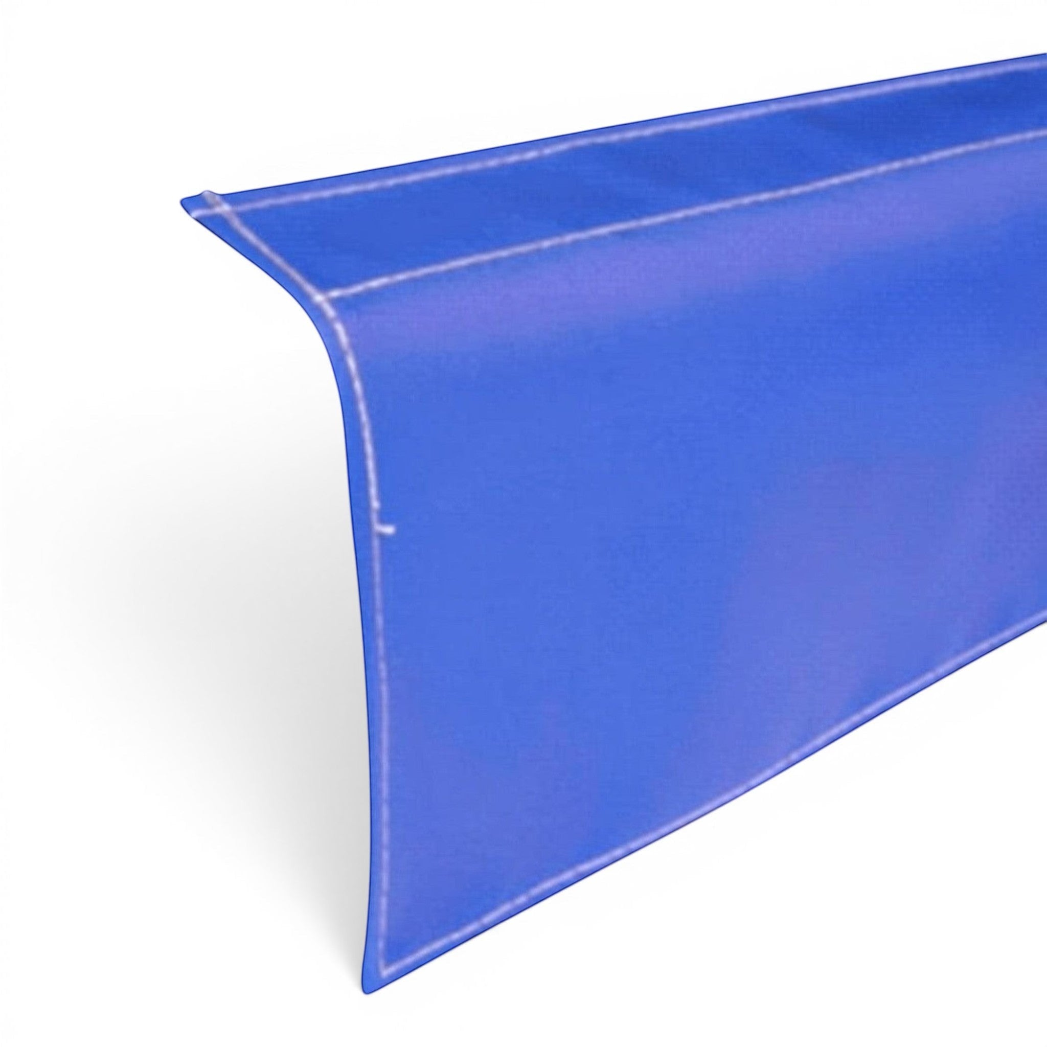 UK Gym Pits blue PVC drop-down side skirt for sprung gymnastics floors with double stitched overflap