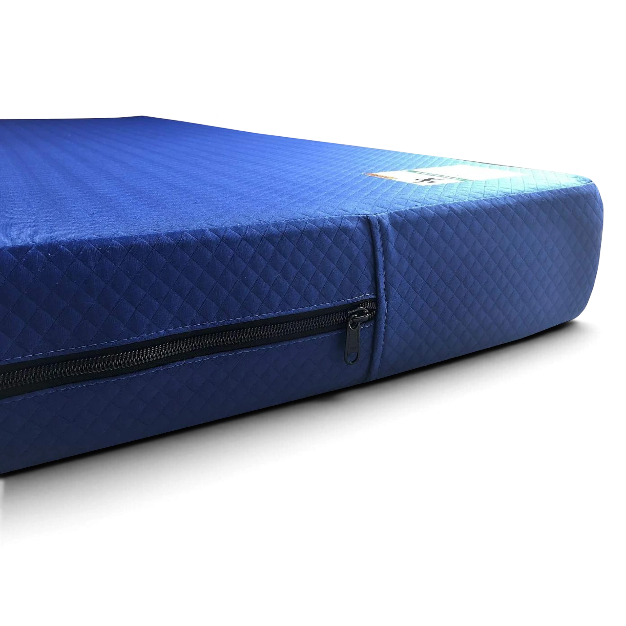 UK Gym Pits royal blue soft practice mat with quilted nylon cover and durable zipper for gymnastics training
