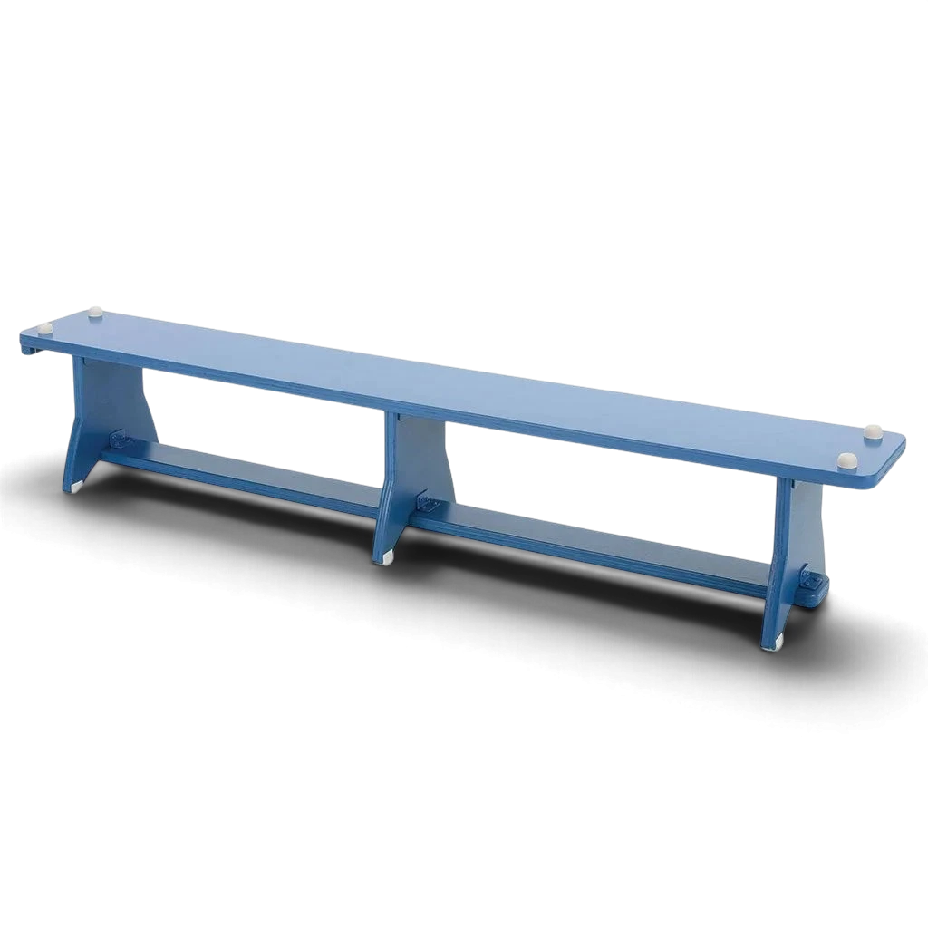 UK Gym Pits blue wooden Activ balance bench for schools with non-slip rubber feet and durable stain finish
