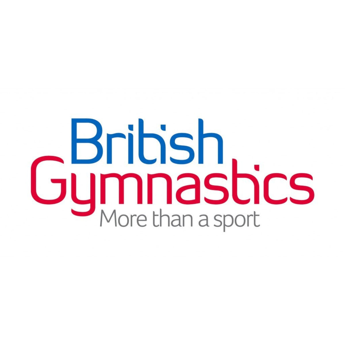 British Gymnastics logo featuring blue and red text on a white background, endorsed by UK Gym Pits