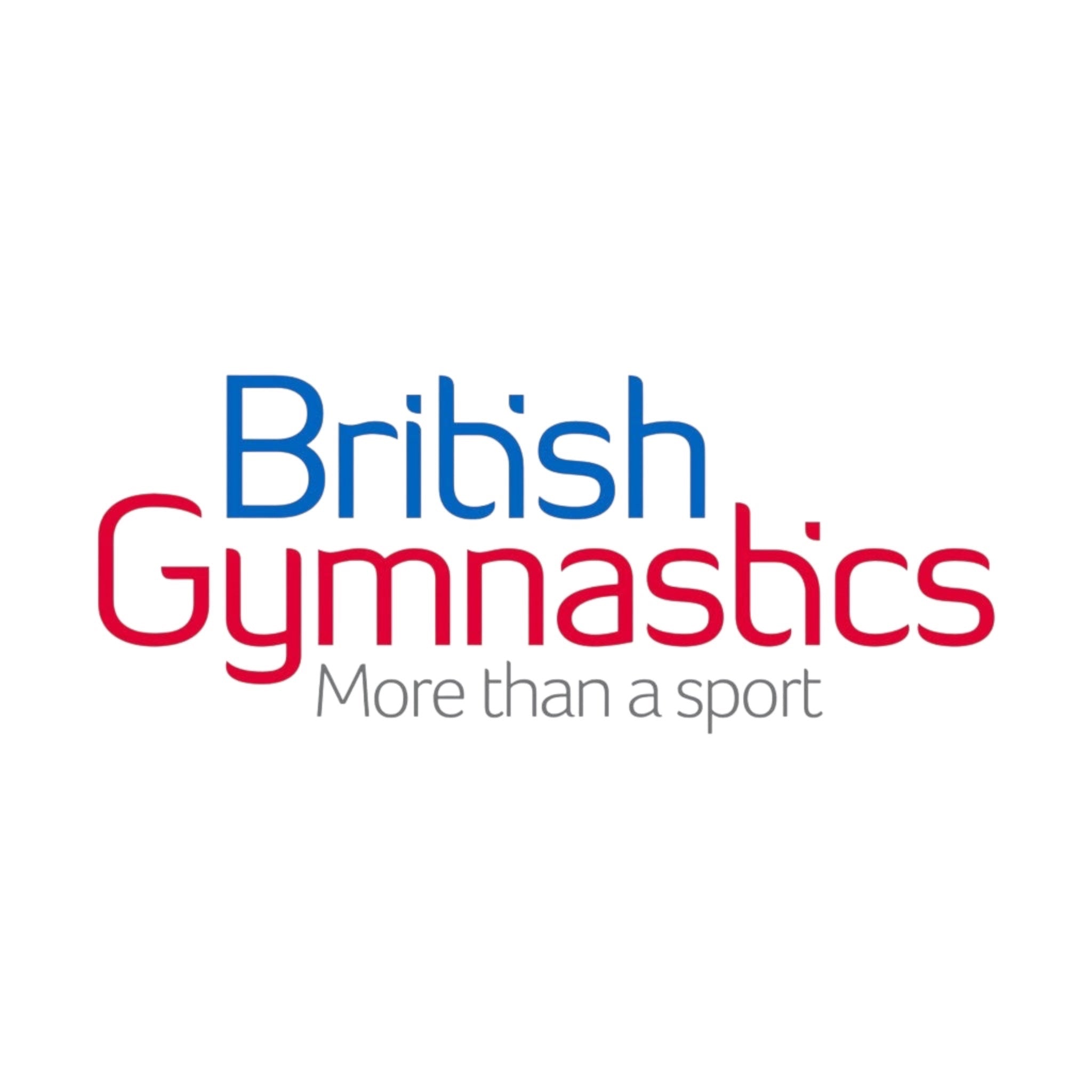 UK Gym Pits logo for British Gymnastics, featuring blue and red text on a white background.