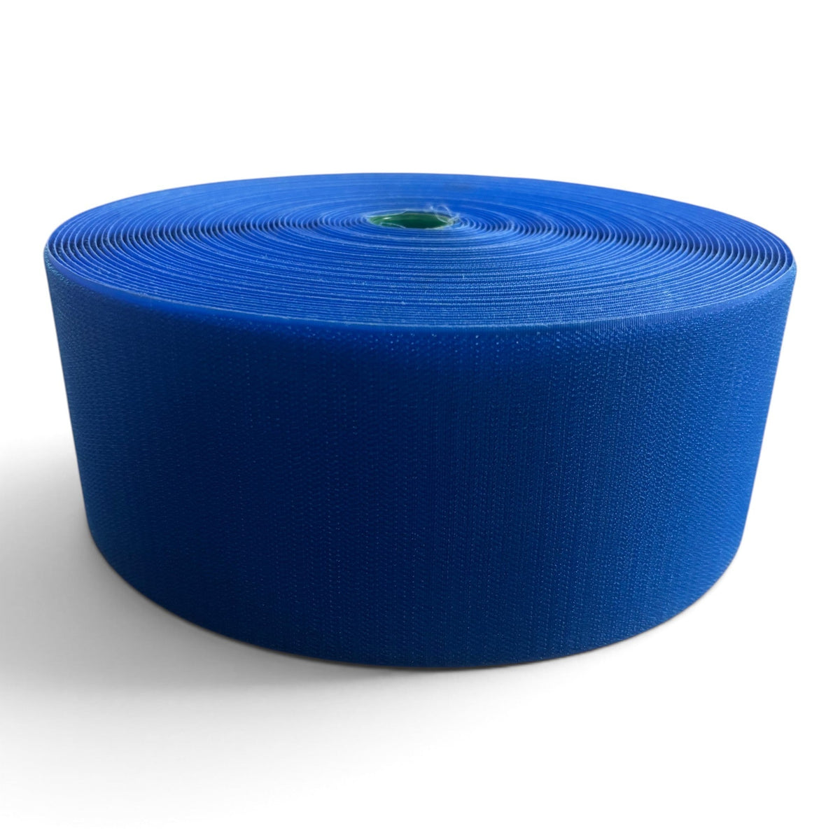 UK Gym Pits blue hook roll for joining carpet mat rolls, 10cm wide and 25m long for seamless gym flooring connections.