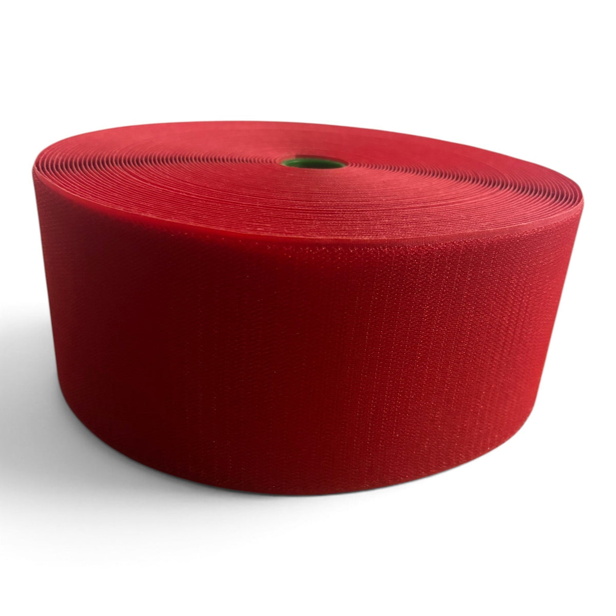 UK Gym Pits red hook velcro roll for joining carpet mat rolls, 10cm wide and 25m long for seamless gym flooring.