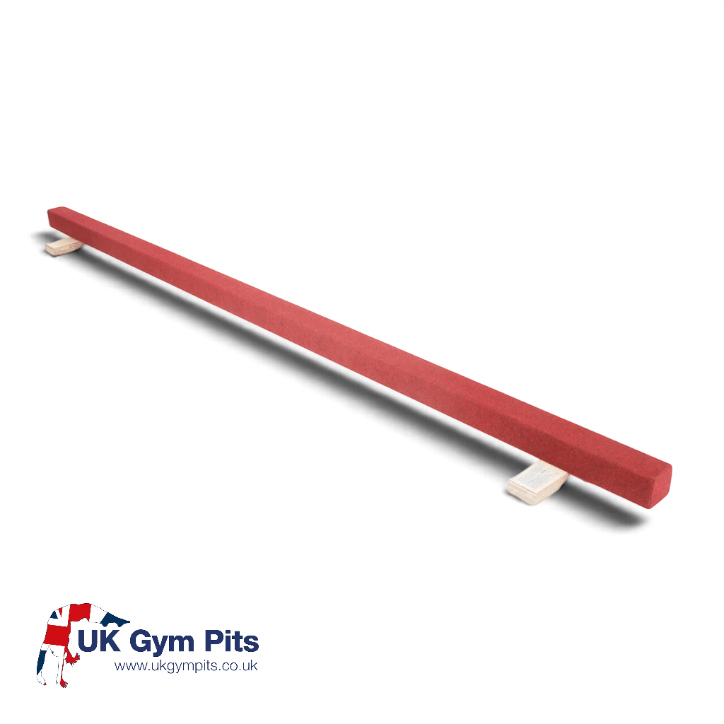 UK Gym Pits carpeted timber floor training balance beam for gymnastics practice with non-marking rubber feet