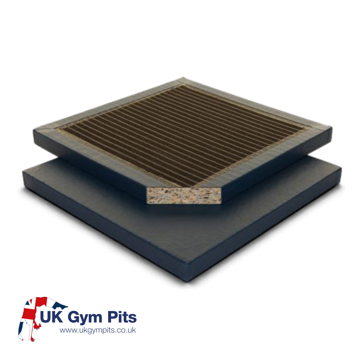 UK Gym Pits medium-weight multi-purpose chipfoam mat with heavy-duty PVC cover and reinforced anti-slip base