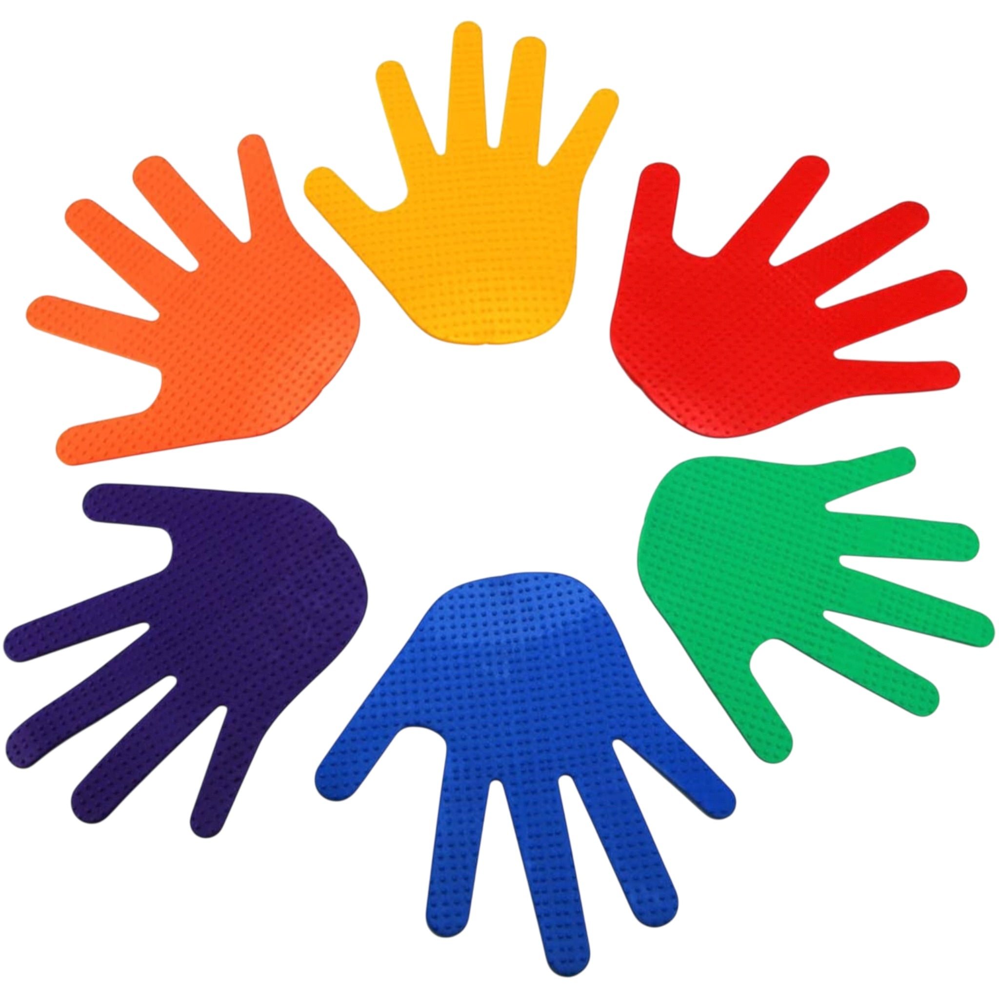 UK Gym Pits colourful TPR hand placement markers for preschool sports and physical education activities