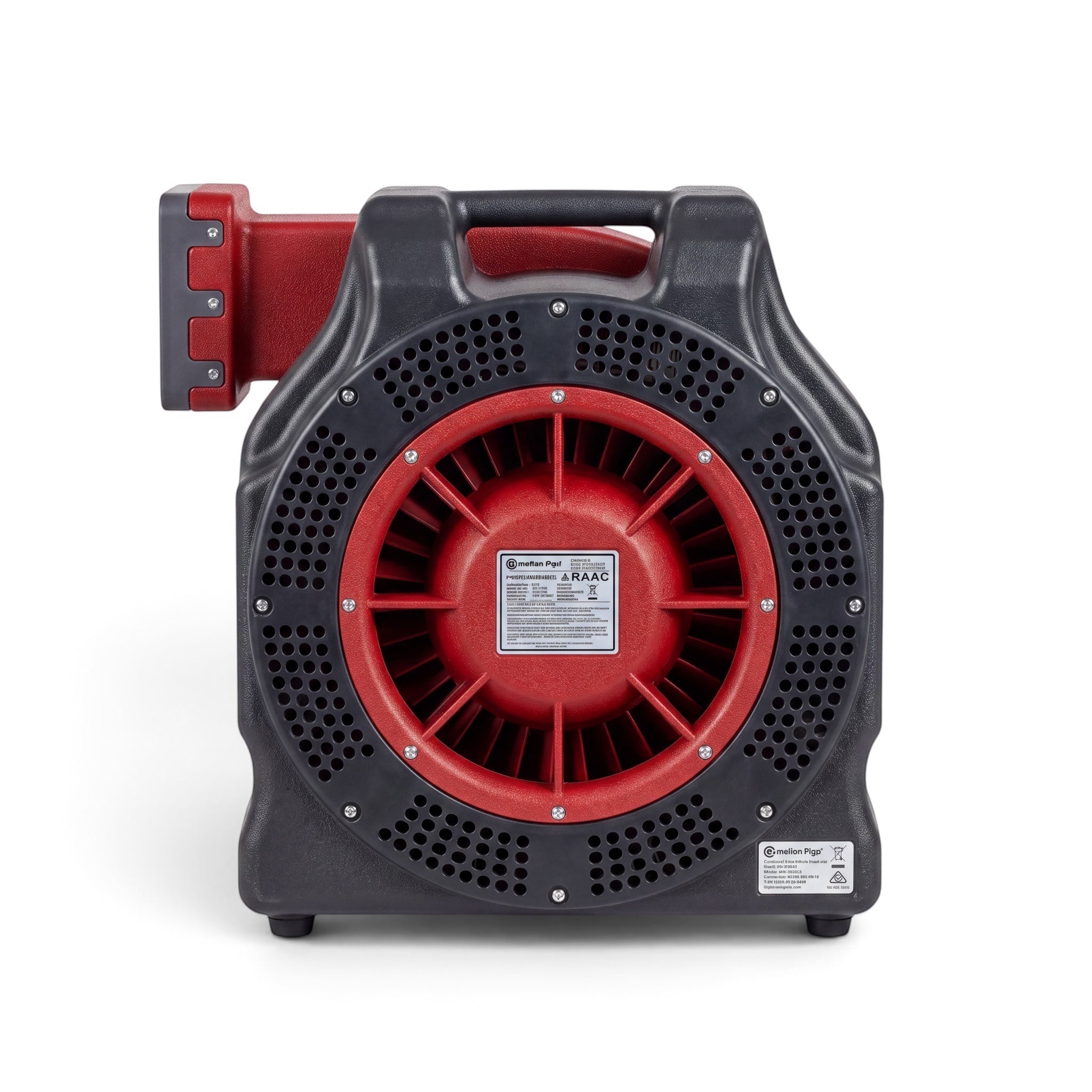 UK Gym Pits electric air blower in black and red for inflating gym air tracks and equipment
