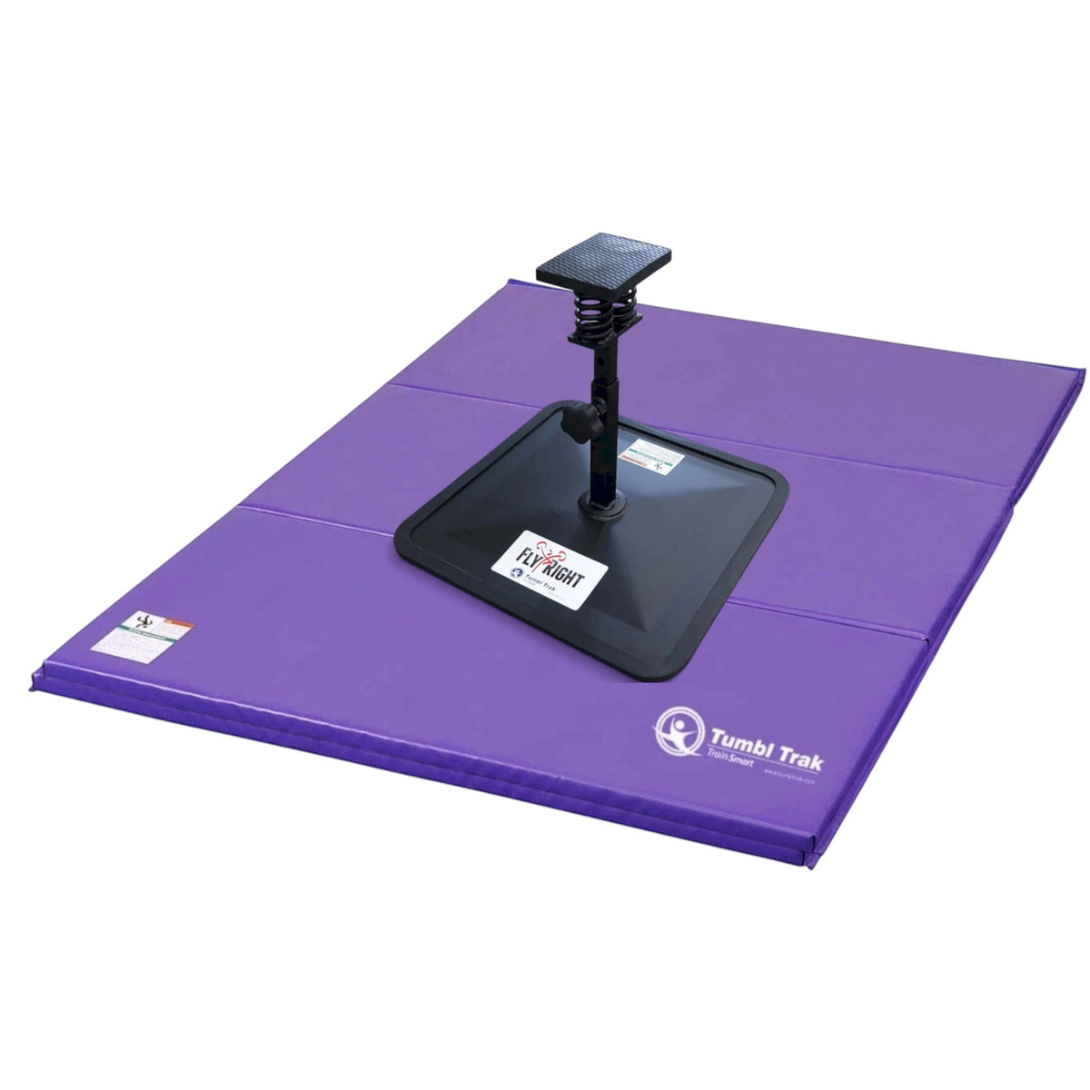 UK Gym Pits purple folding tumbling mat for cheerleading and gymnastics training on a white background