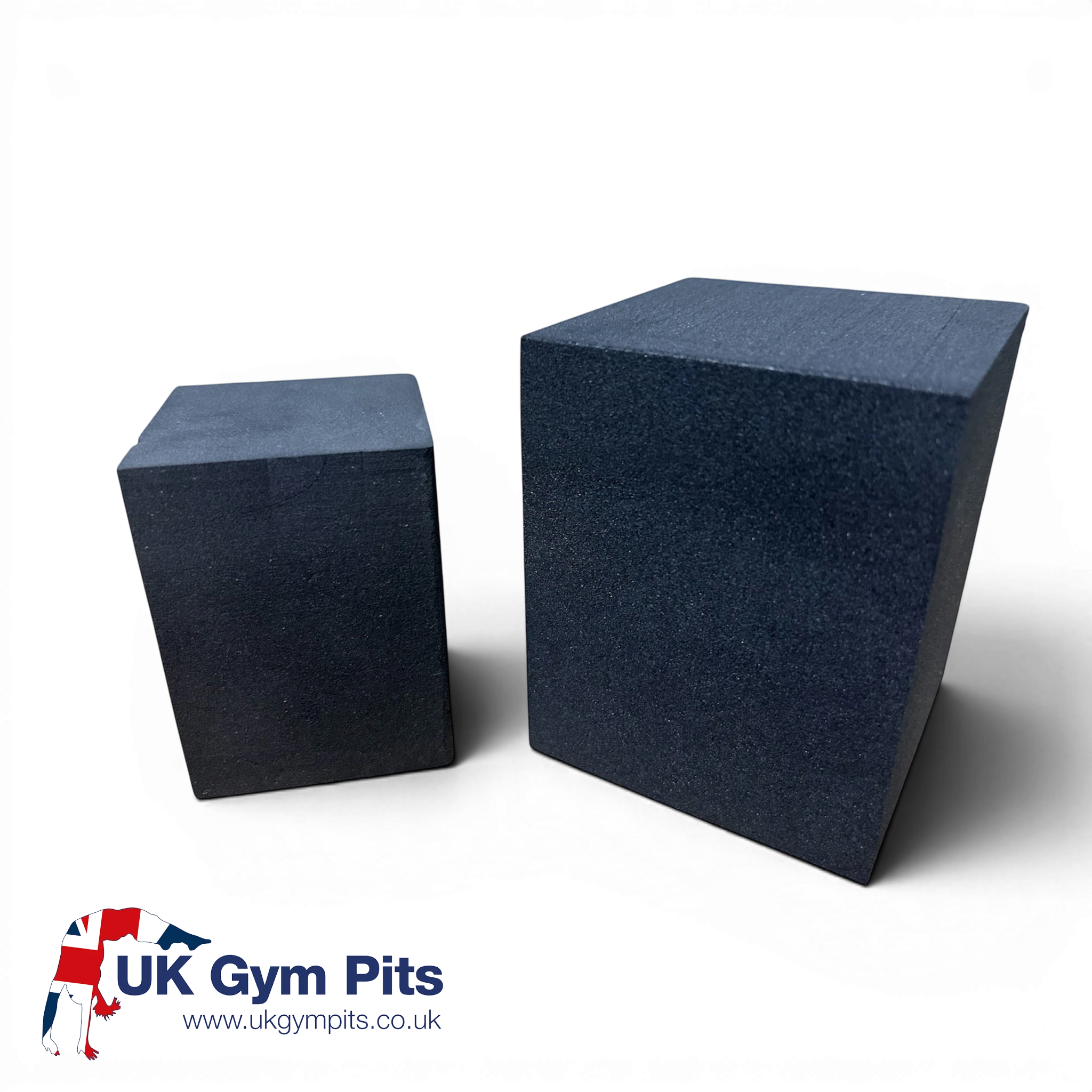 UK Gym Pits high density black closed cell PE foam blocks for gymnastics and cheerleading sprung floors