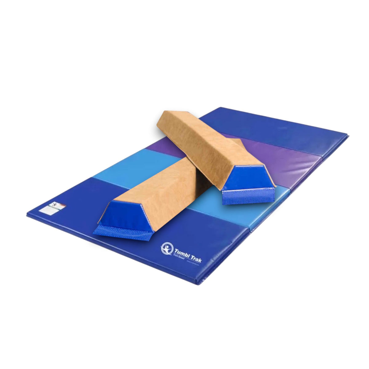UK Gym Pits multi-coloured folding gymnastics tumbling mat with durable vinyl surface for home or gym training