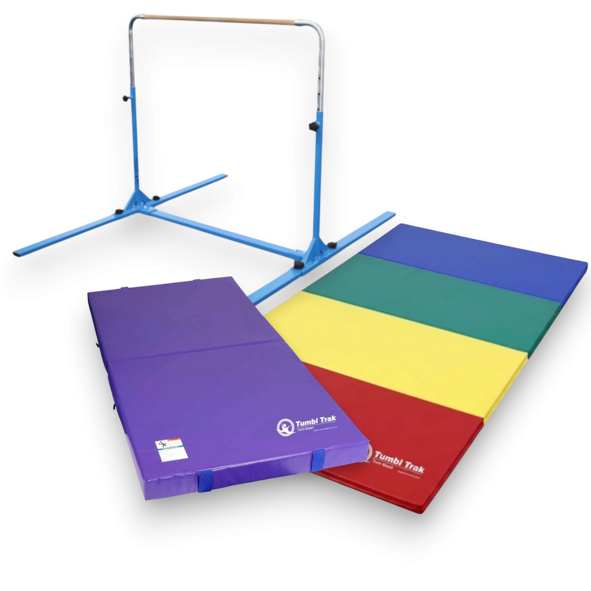 UK Gym Pits multi-coloured folding gymnastics tumbling mat with durable vinyl surface for home or gym training