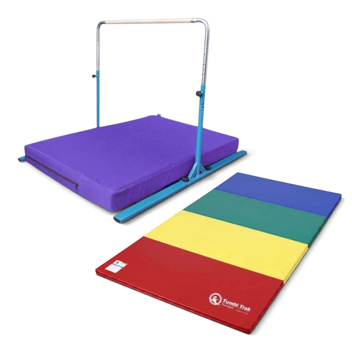 UK Gym Pits multi-coloured folding tumbling mat for gymnastics and exercise with durable vinyl surface