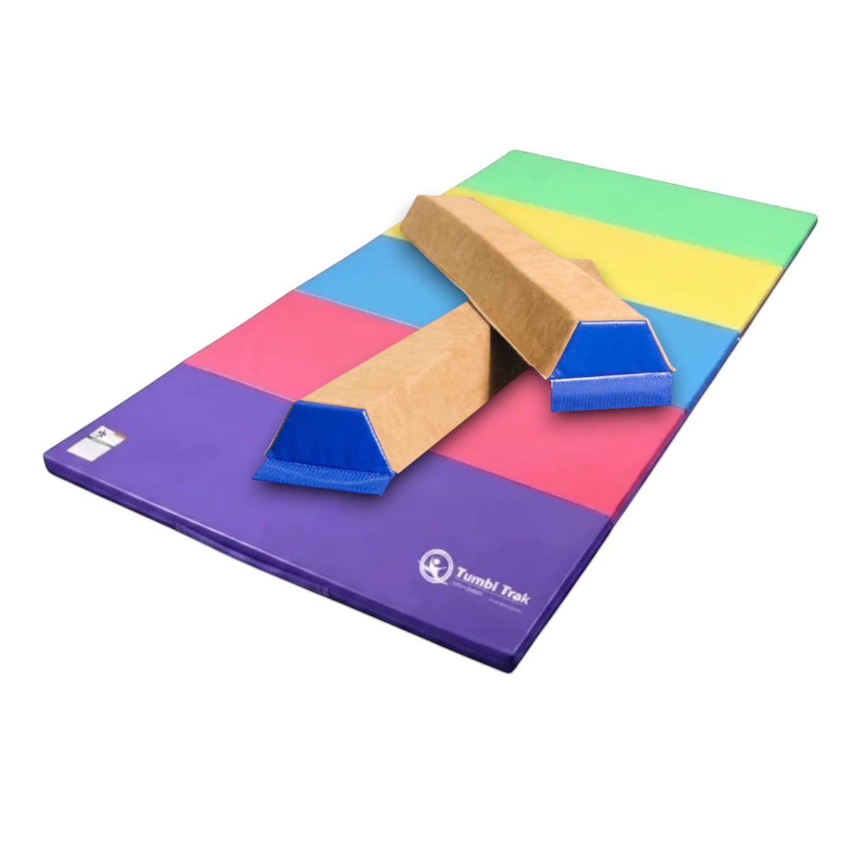 UK Gym Pits multi-coloured folding tumbling mat for gymnastics practice with durable vinyl surface