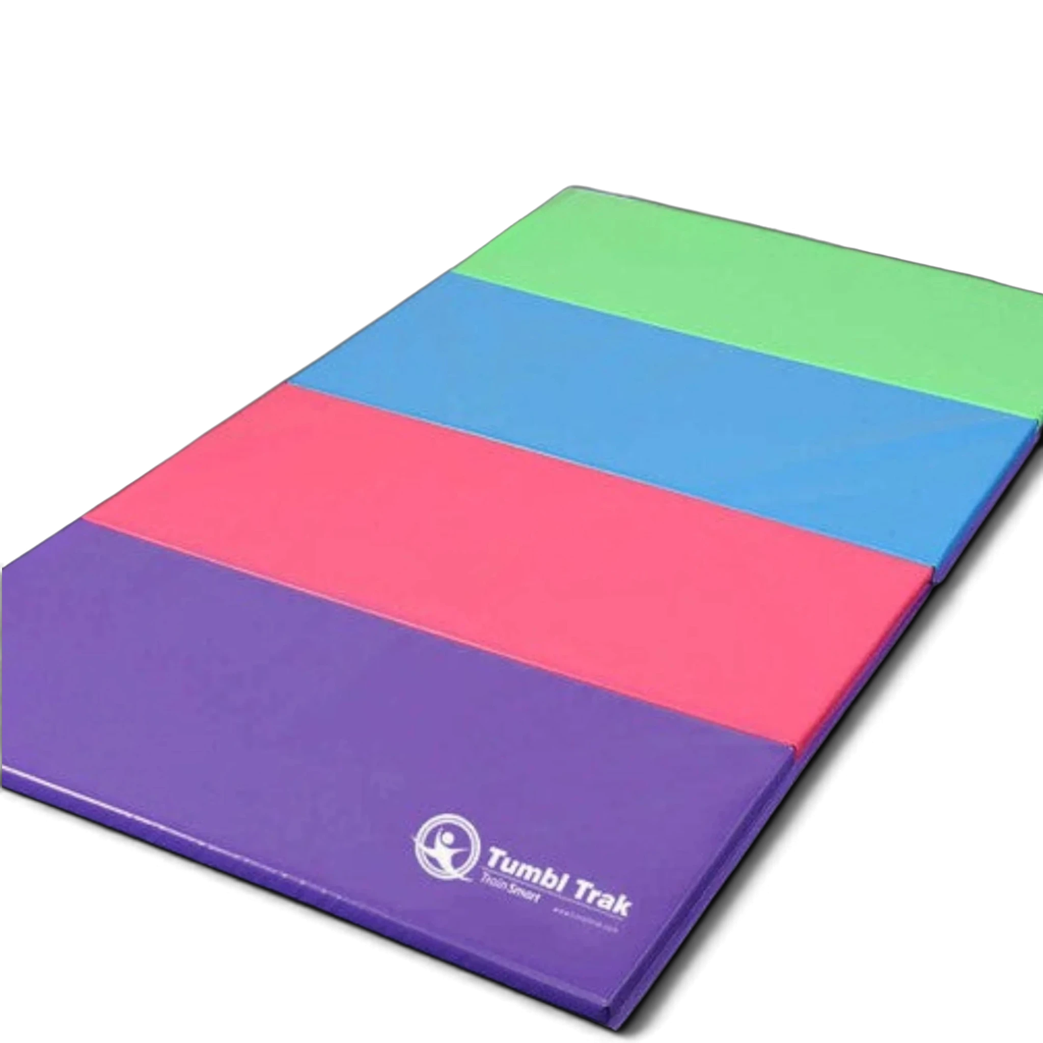 UK Gym Pits multi-coloured folding gymnastics tumbling mat with durable vinyl surface for home or gym training