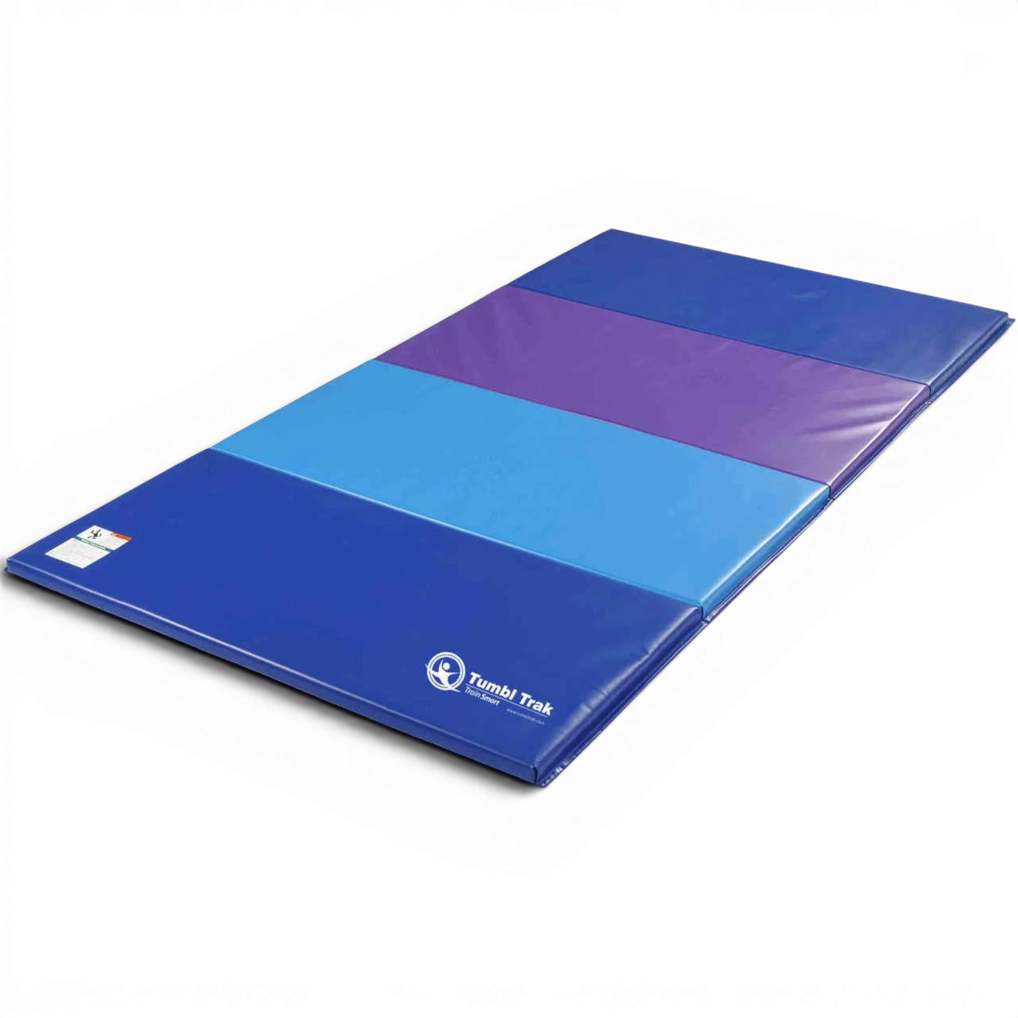 UK Gym Pits blue and purple folding gymnastics tumbling mat made of durable vinyl for home training