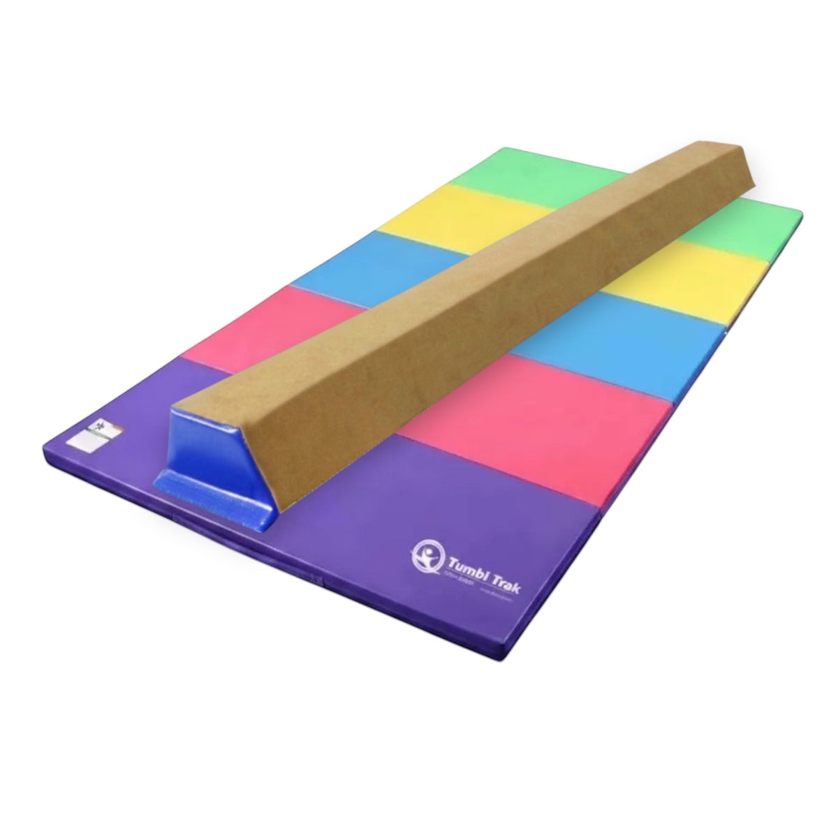 UK Gym Pits multi-coloured folding tumbling mat for gymnastics practice with durable vinyl surface