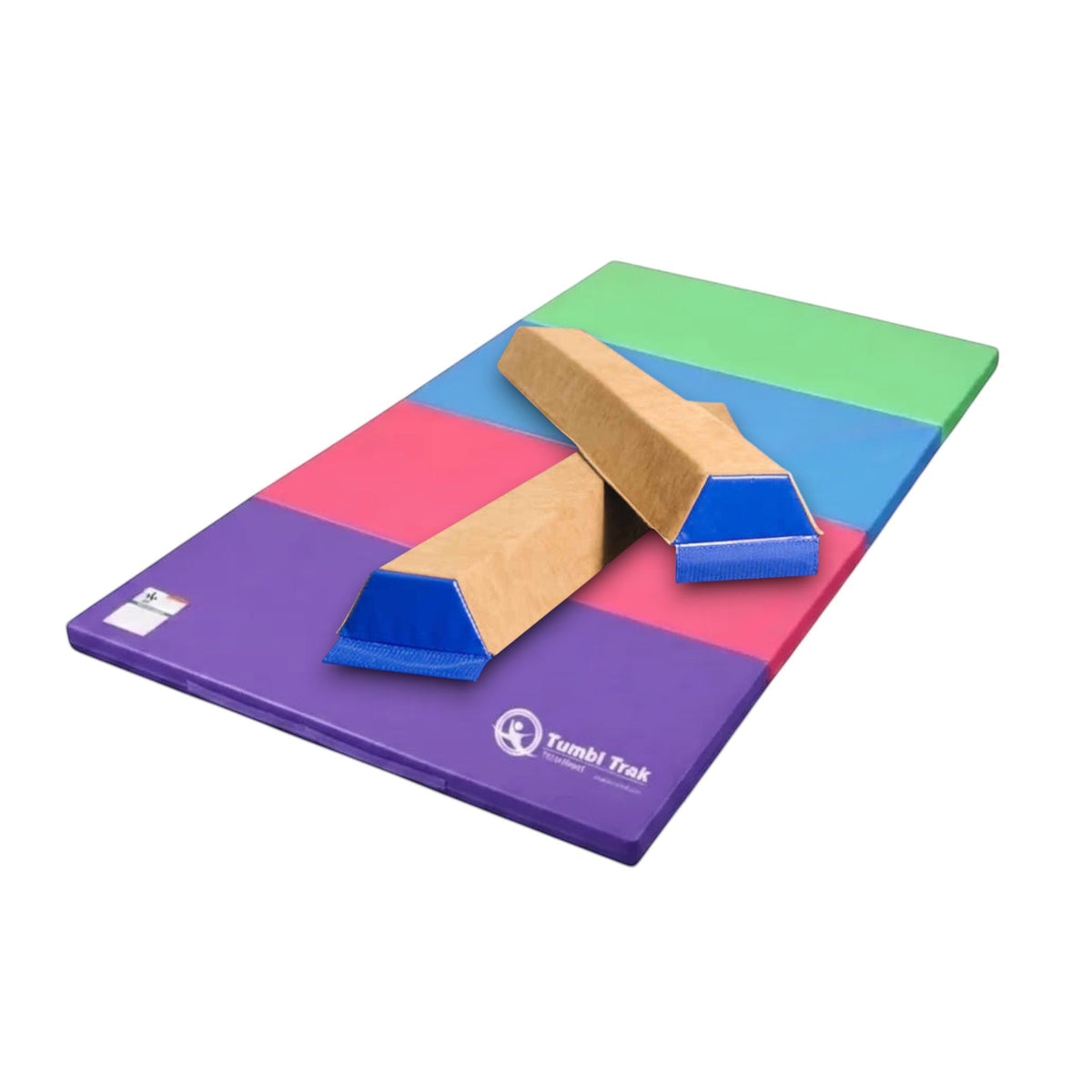 UK Gym Pits multi-coloured folding tumbling mat for gymnastics practice with durable vinyl surface