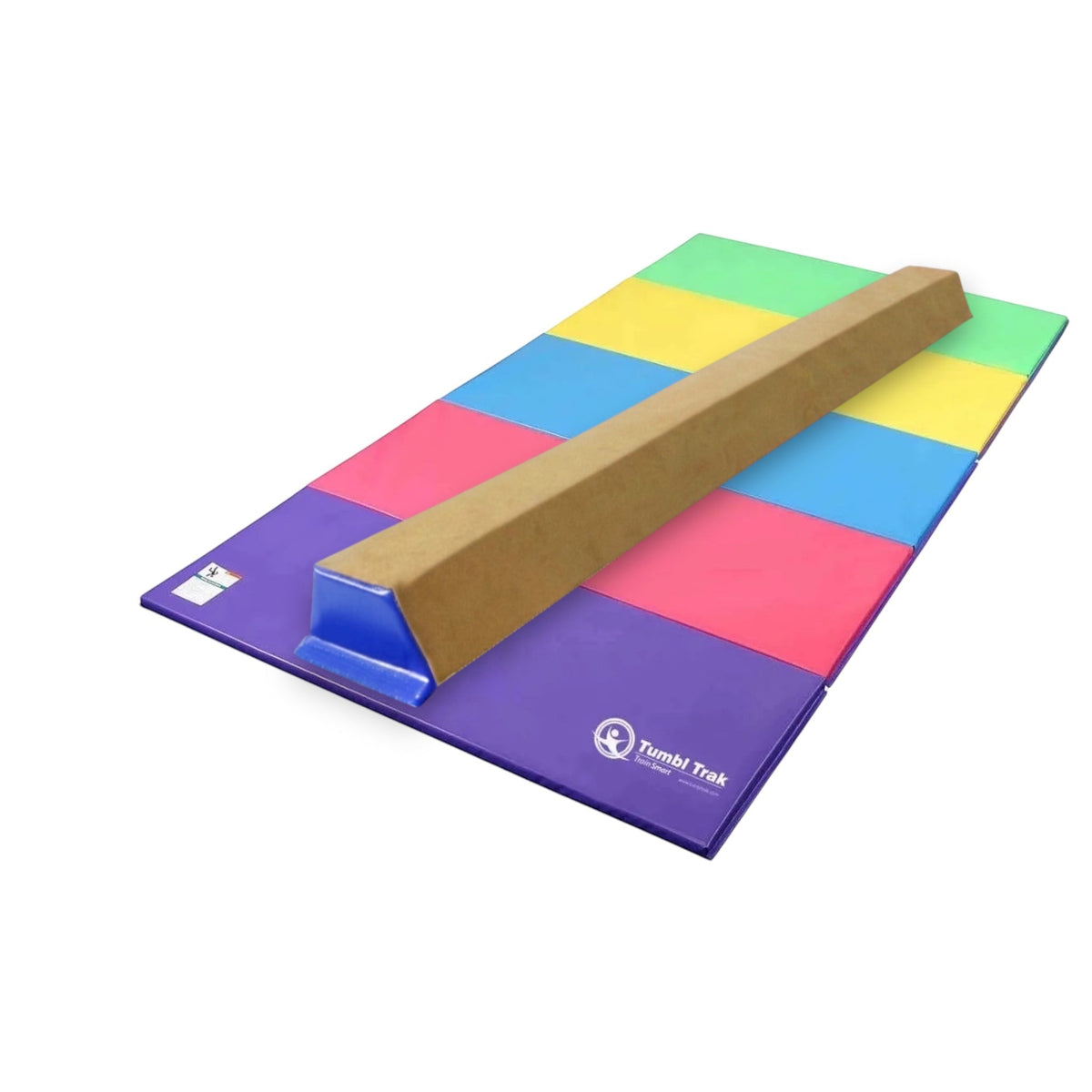 UK Gym Pits multi-coloured folding tumbling mat for gymnastics and exercise with durable vinyl surface