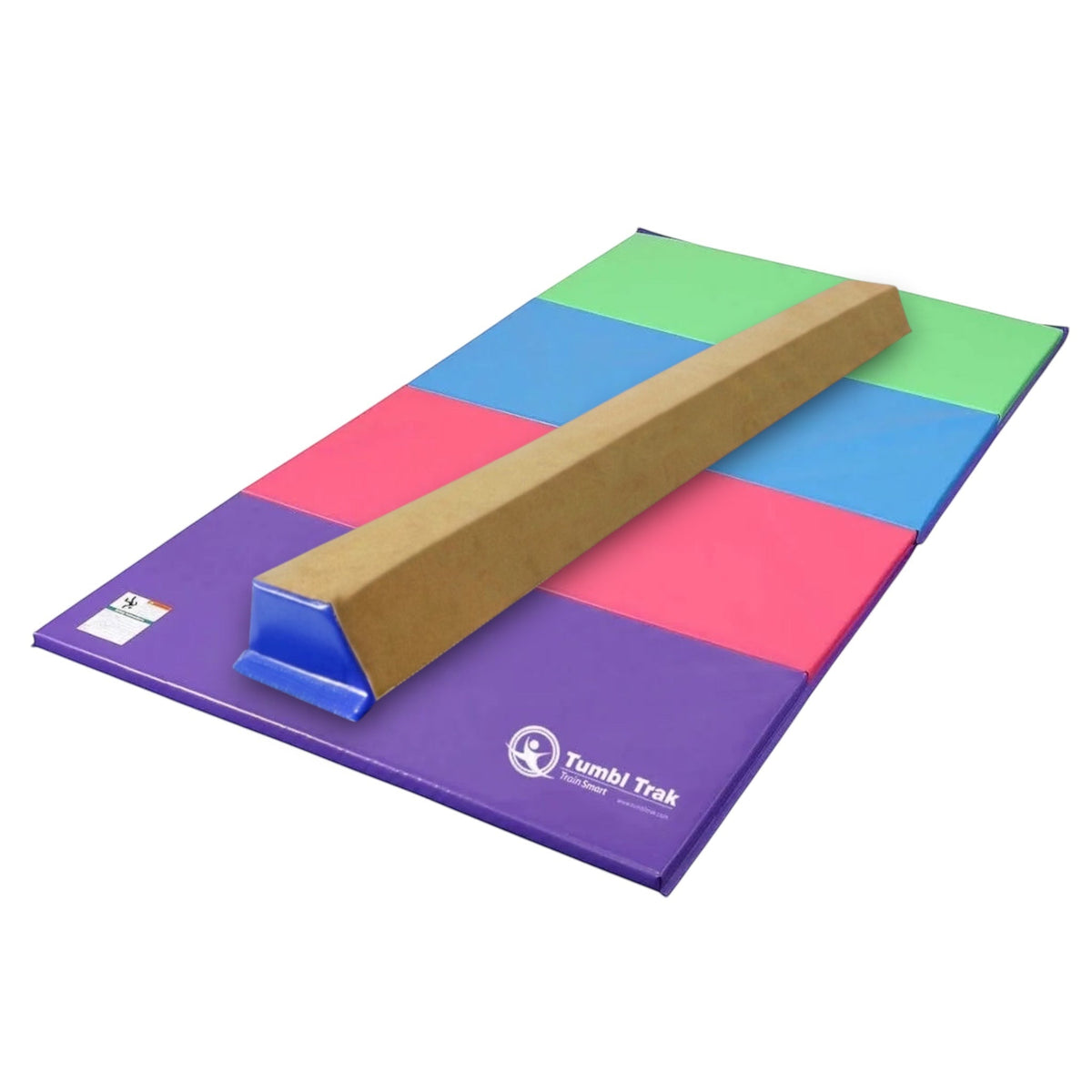 UK Gym Pits multi-coloured folding tumbling mat for gymnastics practice with durable vinyl surface