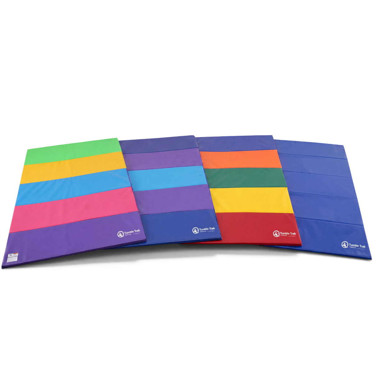 UK Gym Pits multi-coloured folding tumbling mats for gymnastics and home exercise training