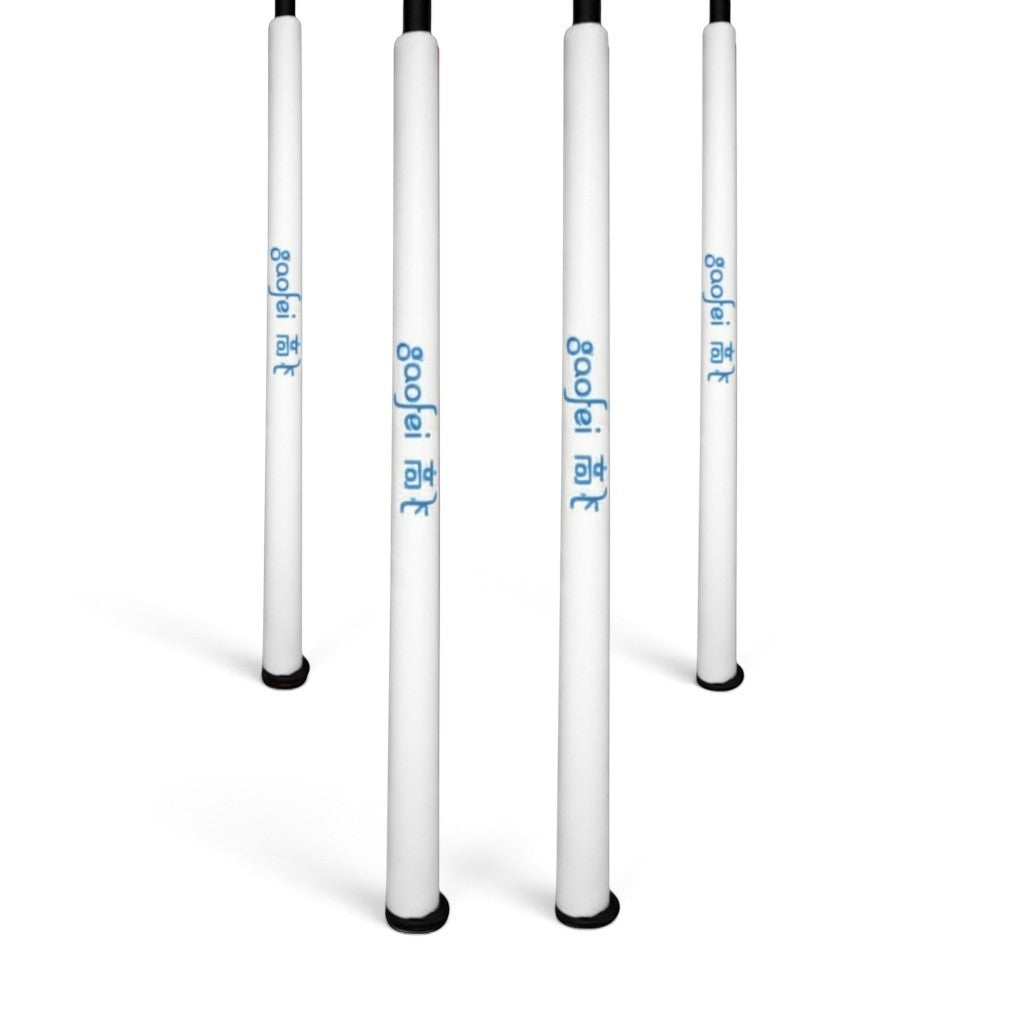 UK Gym Pits Gaofei asymmetric bar post safety padding set in white with high density foam and PVC vinyl cover