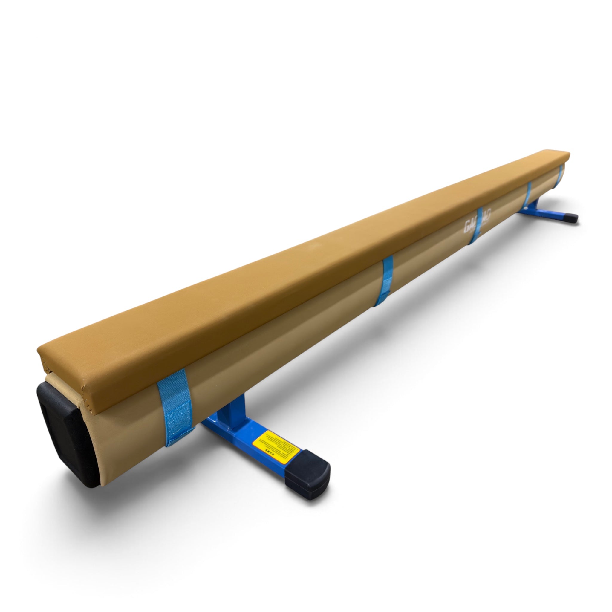 UK Gym Pits Gaofei 3m beam enlarger in tan, designed to widen gymnastics beams for safer training and confidence.