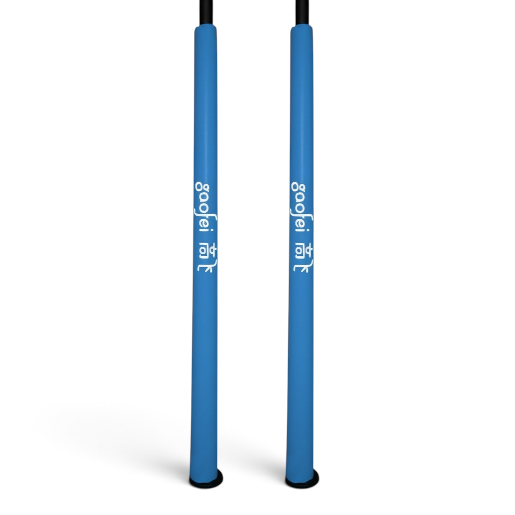 UK Gym Pits blue Gaofei high bar post safety padding with shock-absorbent PVC vinyl and high-density foam core