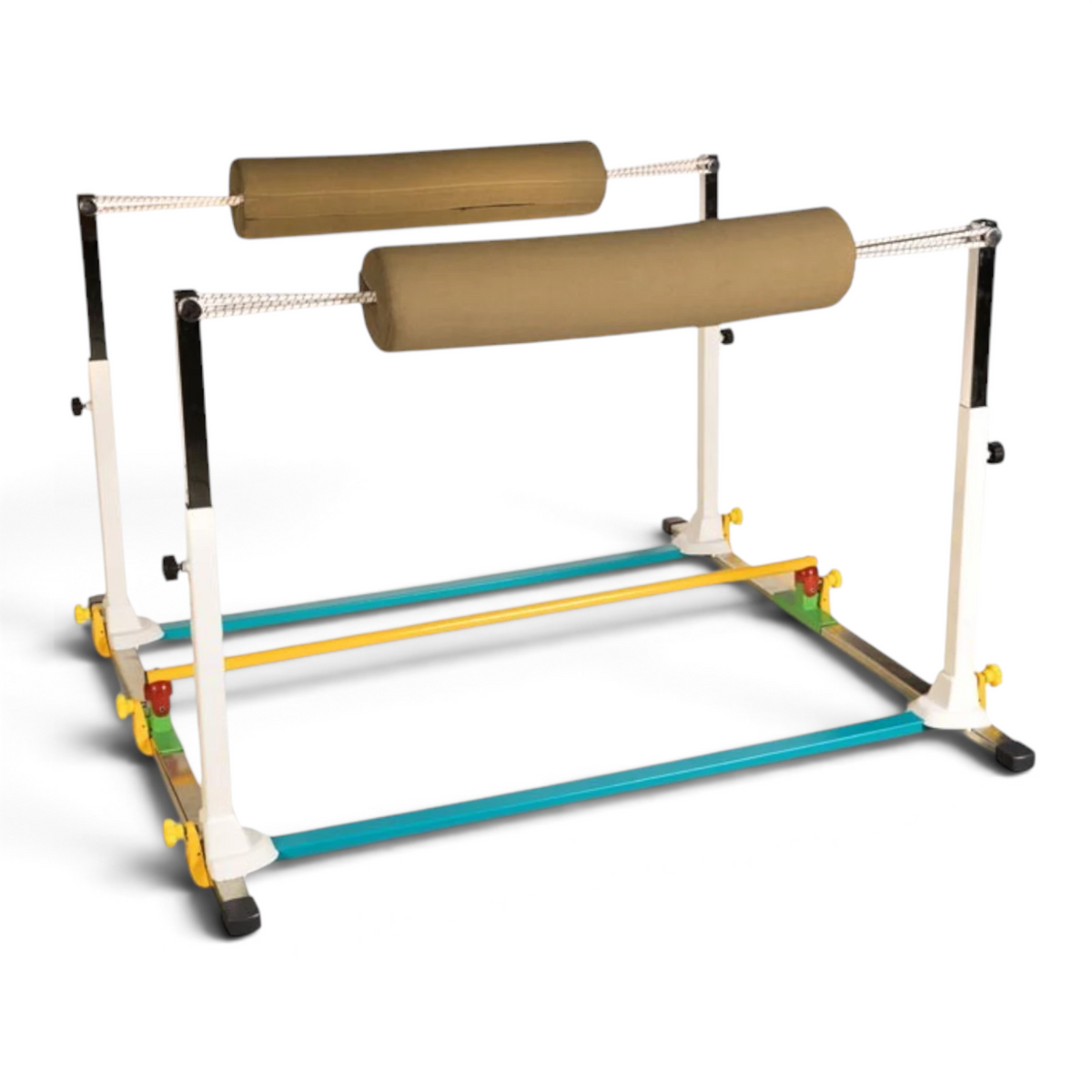UK Gym Pits Gaofei double handstand bouncer with adjustable height, padded bars, and reinforced steel frame.