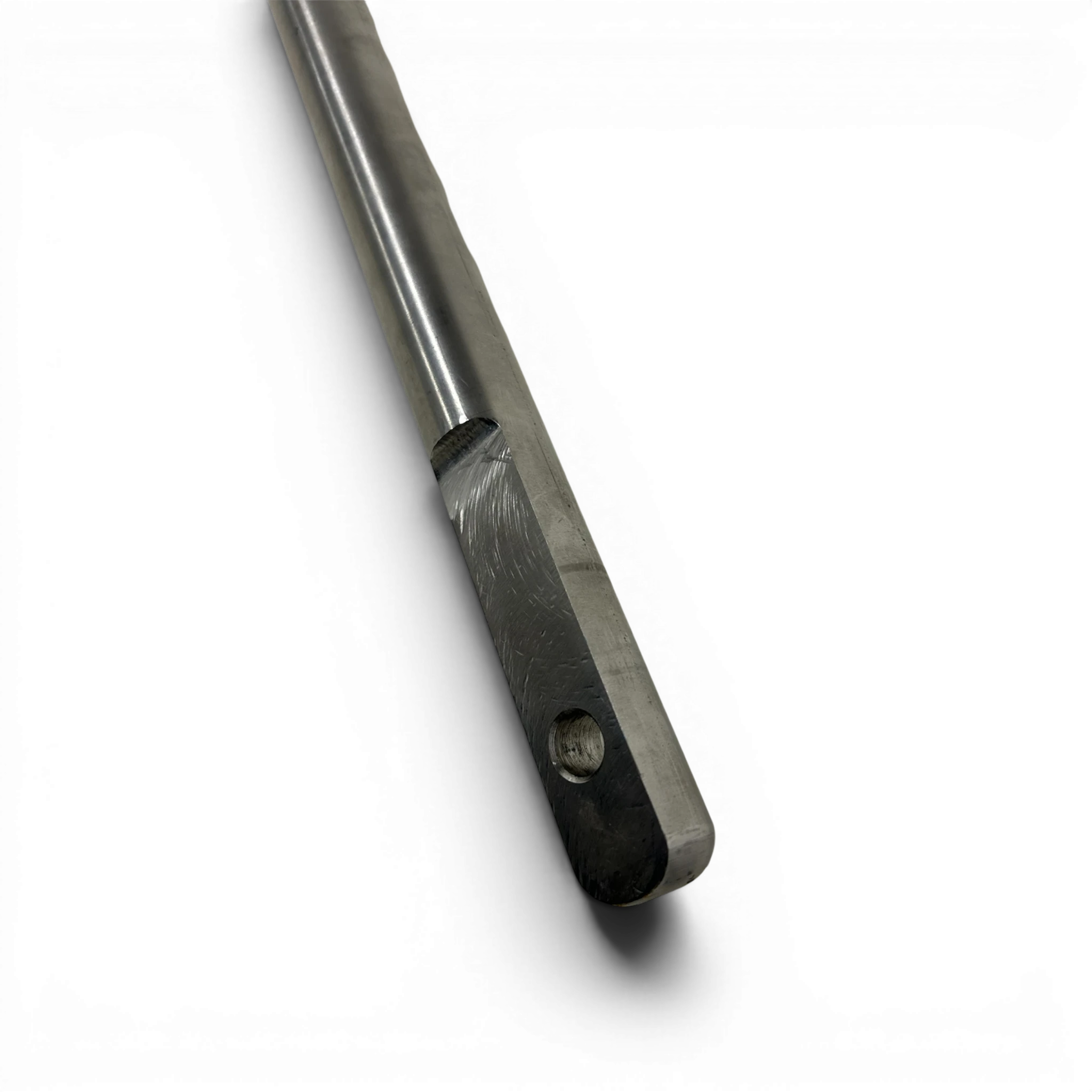 UK Gym Pits Gaofei gymnastics high bar stainless steel handrail end detail showing mounting hole