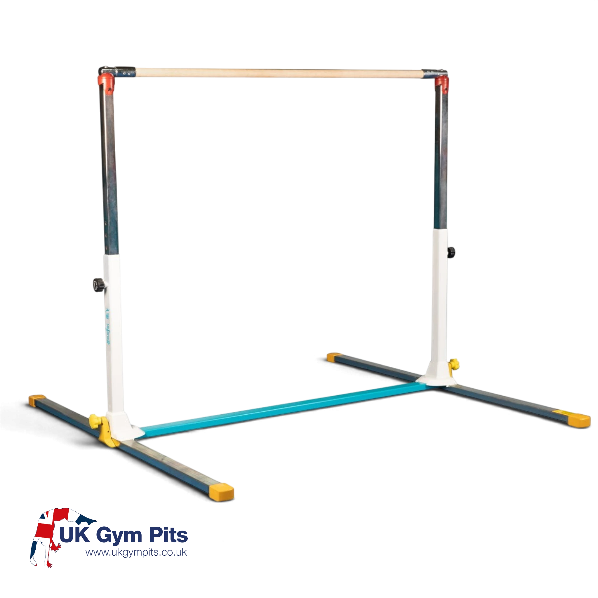UK Gym Pits Gaofei mini high bar for gymnastics training with adjustable steel frame and wooden rail