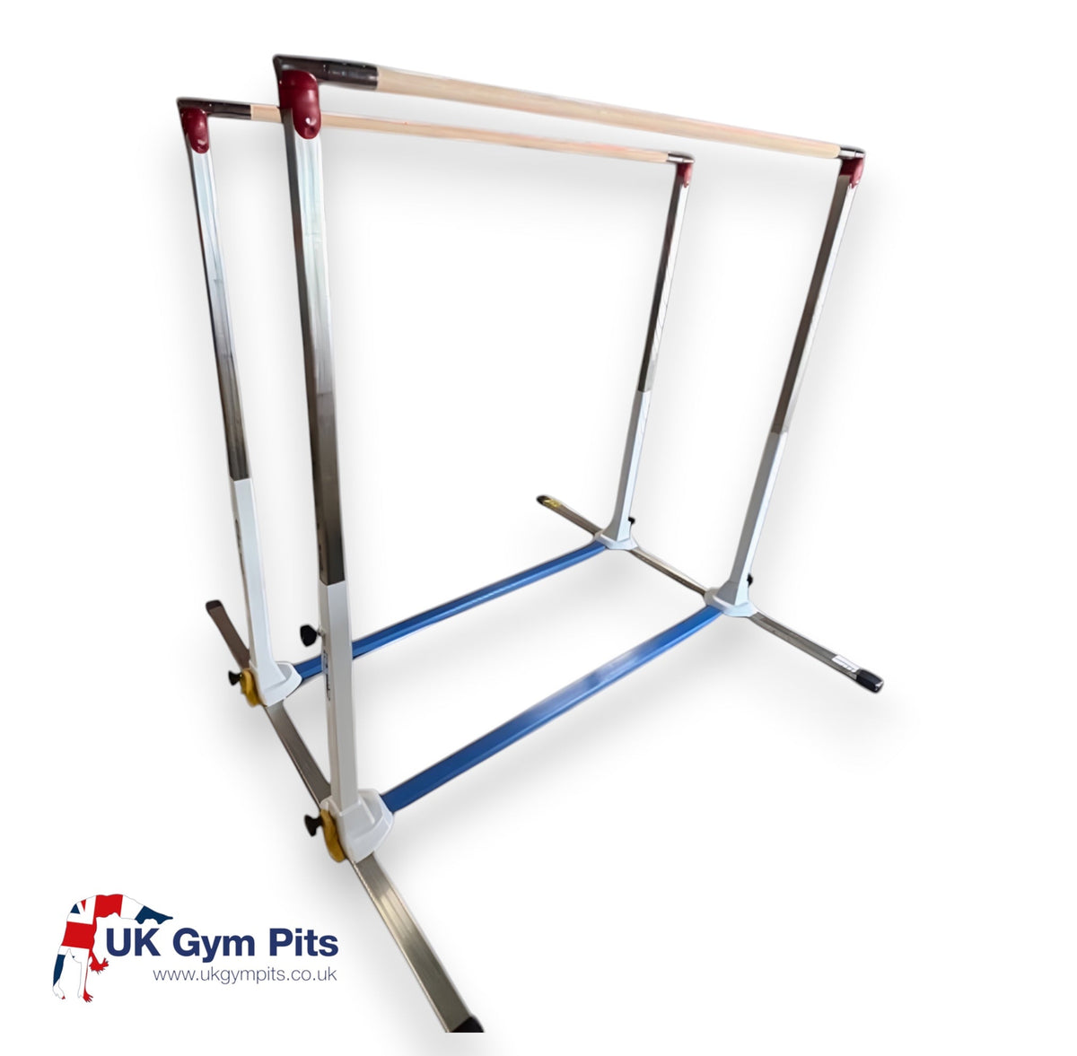 UK Gym Pits Gaofei mini parallel bars with wooden rails and adjustable steel frame for gymnastics training