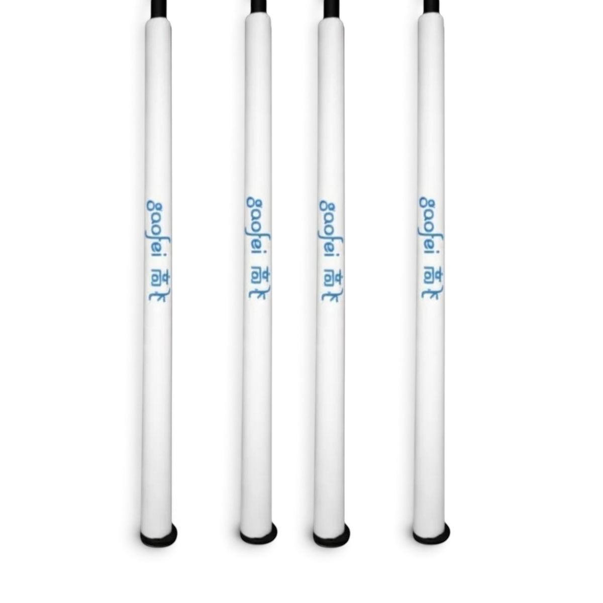 UK Gym Pits set of four white Gaofei parallel bar post safety pads with high-density foam and PVC vinyl exterior