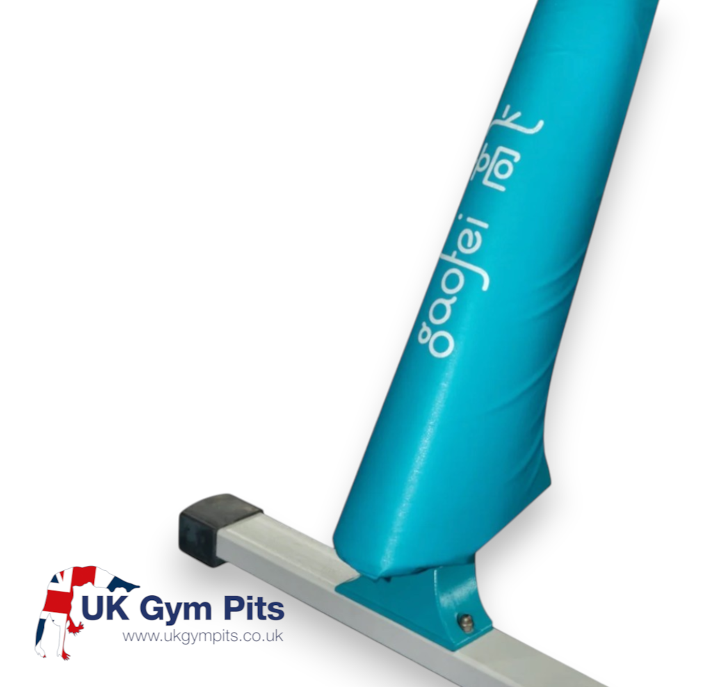 UK Gym Pits Gaofei turquoise PVC vinyl pommel horse leg safety padding with Velcro closure