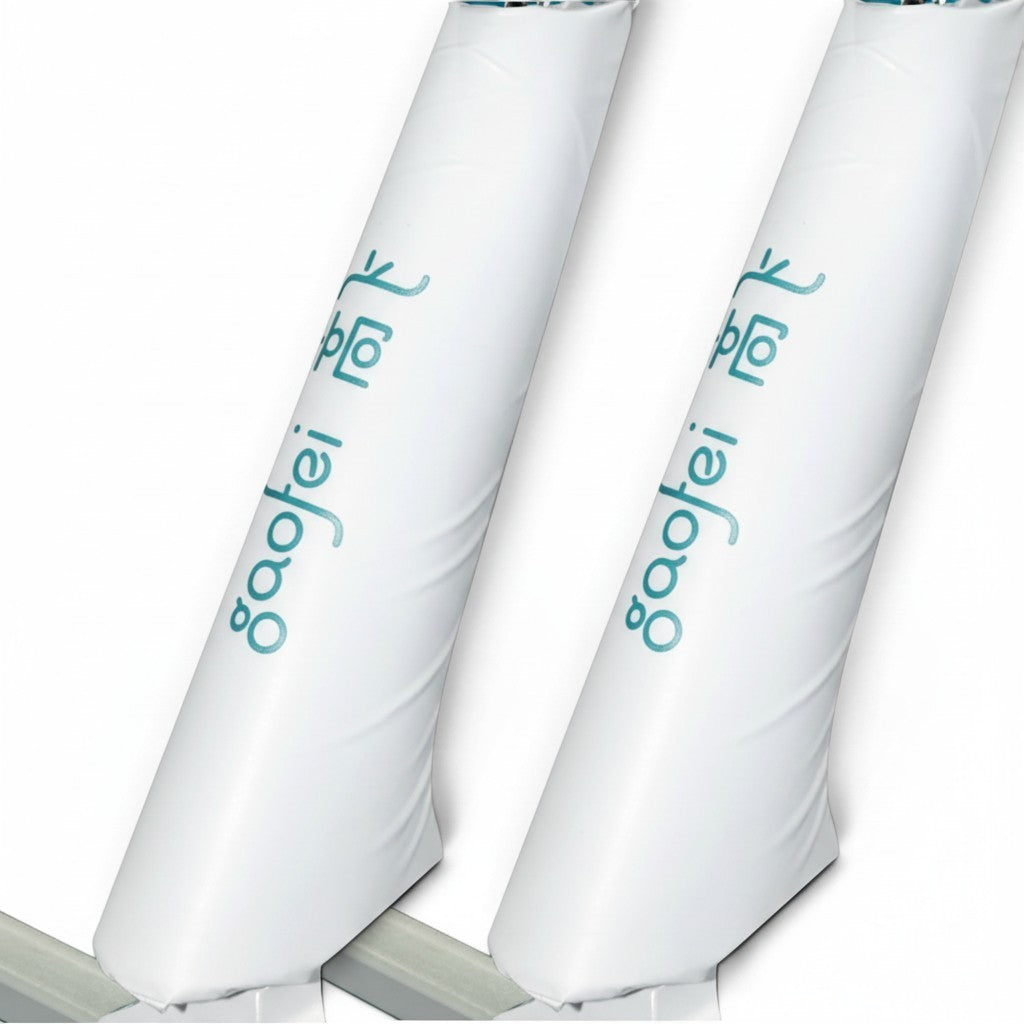UK Gym Pits Gaofei white PVC vinyl pommel horse leg safety padding with Velcro closure for gymnastics equipment
