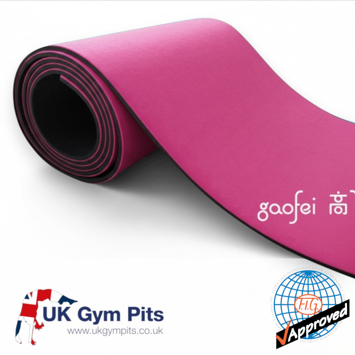UK Gym Pits Gaofei FIG approved blue gymnastics vault runway with soft carpet surface and non-slip foam base